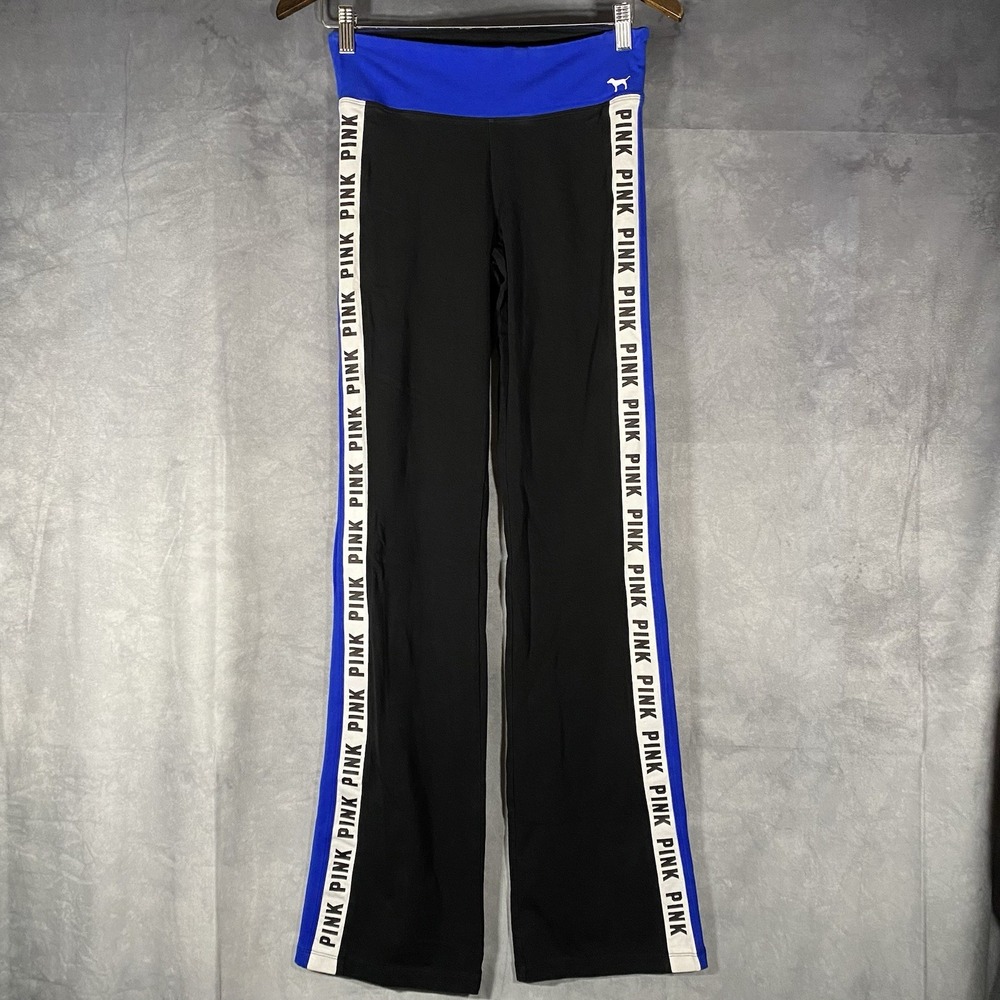 Victoria's Secret Pink Yoga Pants Sz S Black Flared Leg Legging Activewear‎